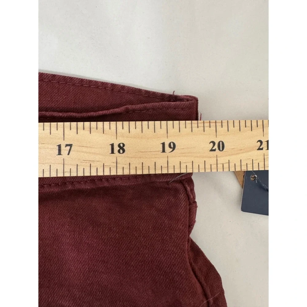 Polo Ralph Lauren Hampton Straight Mens 38x32 Burgundy Garment Dyed Jeans