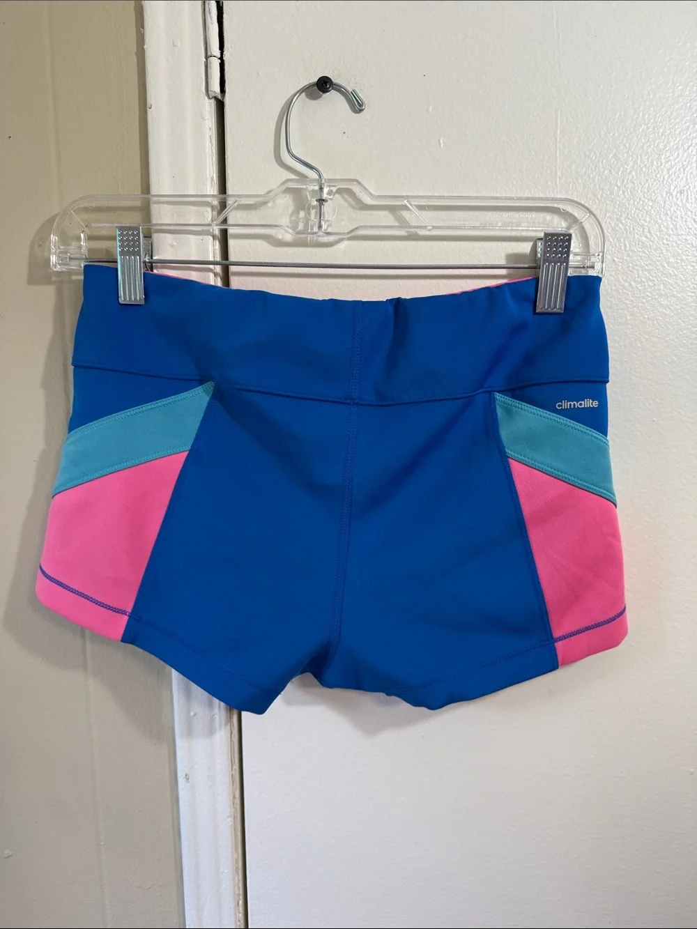 Adidas Climalite Blue Colorblock Compression Running Shorts Medium Athletic Yoga