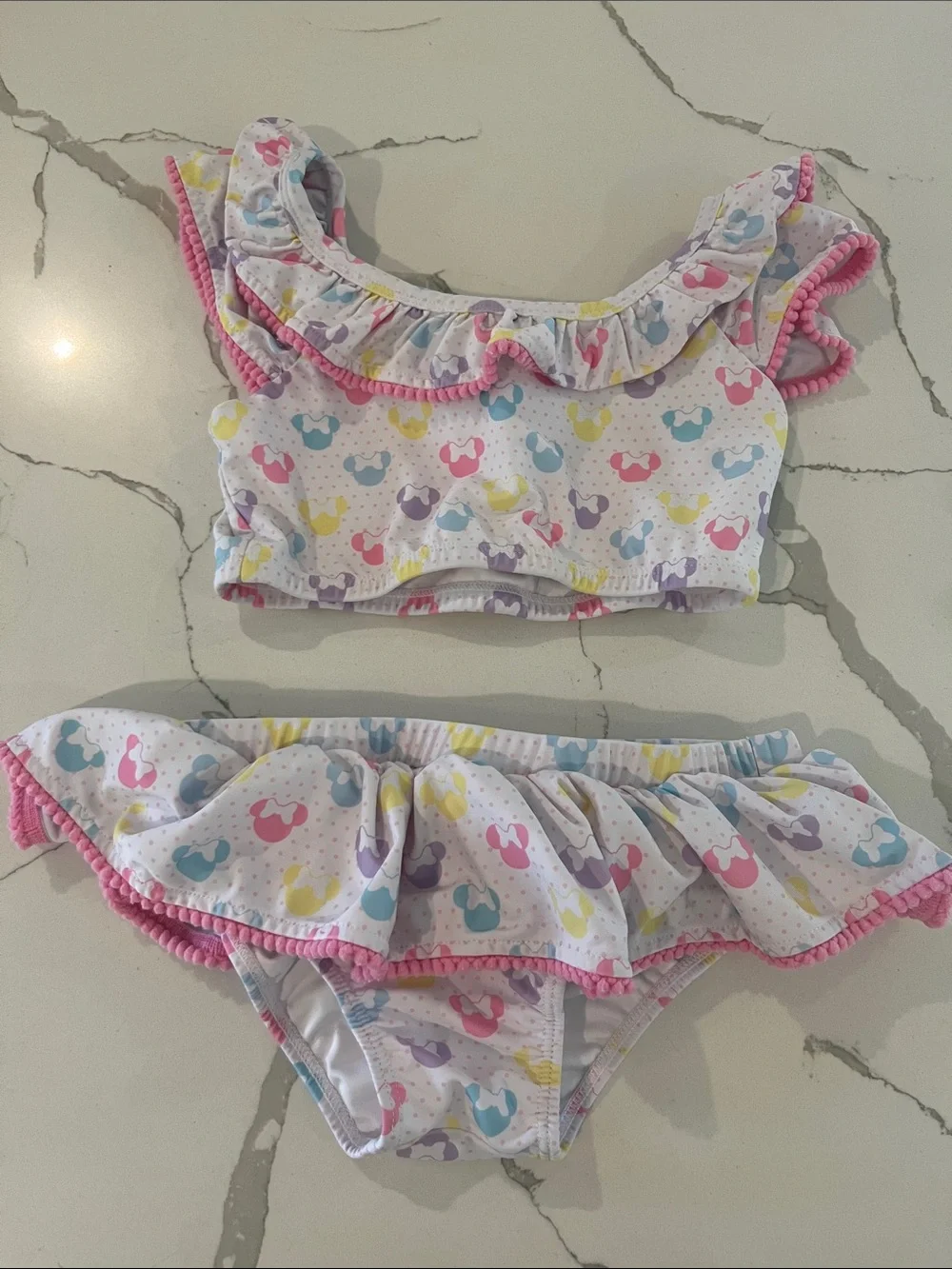 Pastel Mouse Ears Print Two Piece Swimsuit by Classic Whimsy
