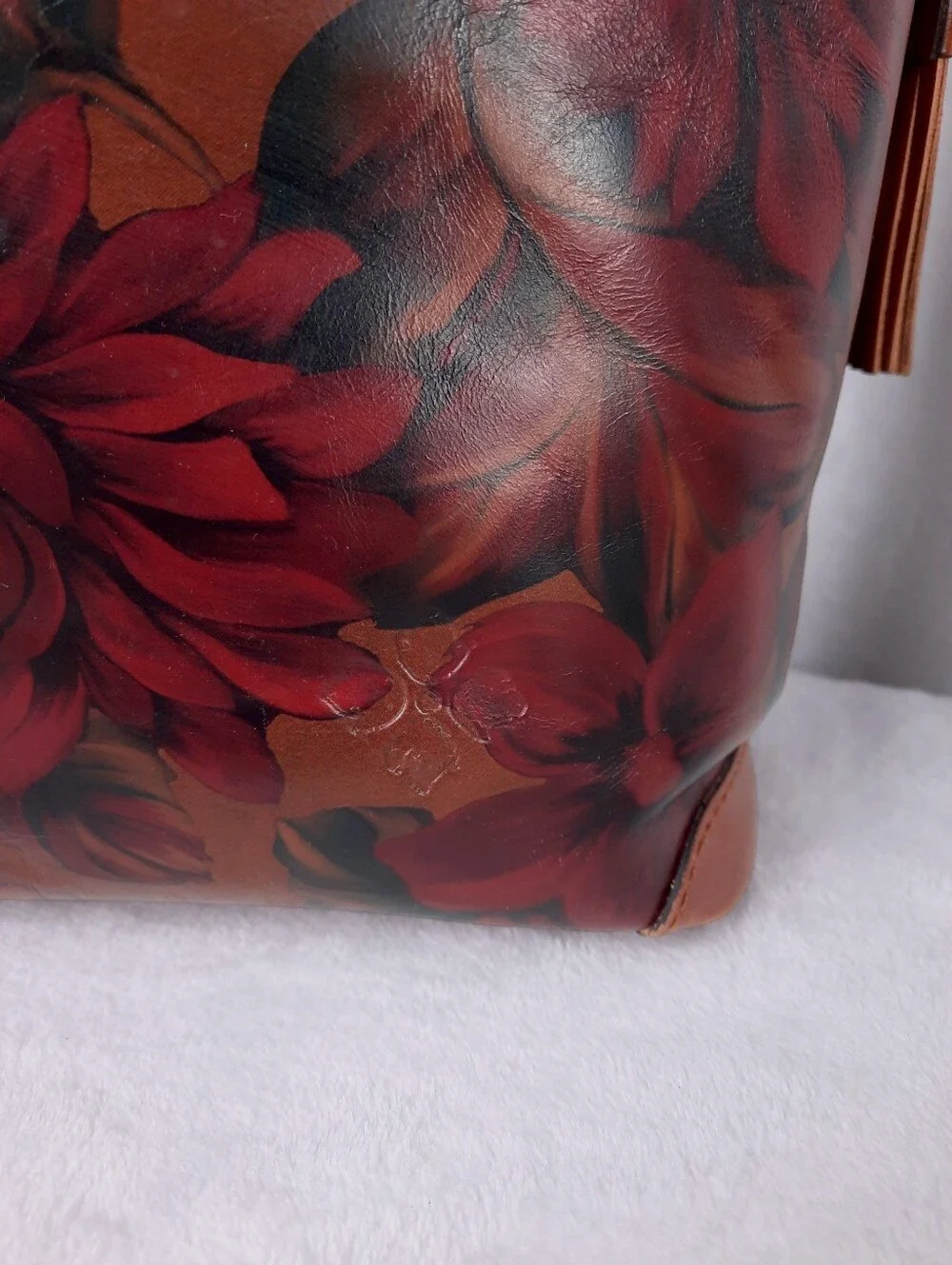 Patricia Nash Peruvian Painting Whitney Leather Tote Drawstring Bag