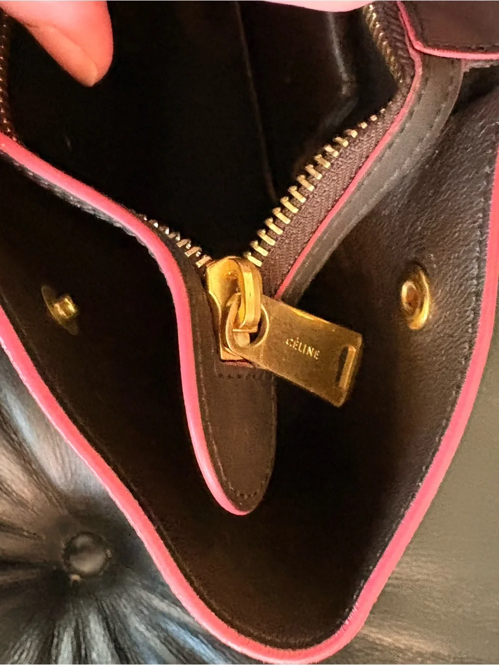 CELINE Trapeze handbag tote in Taupe and Brown - Pre-Loved Great condition w/COA