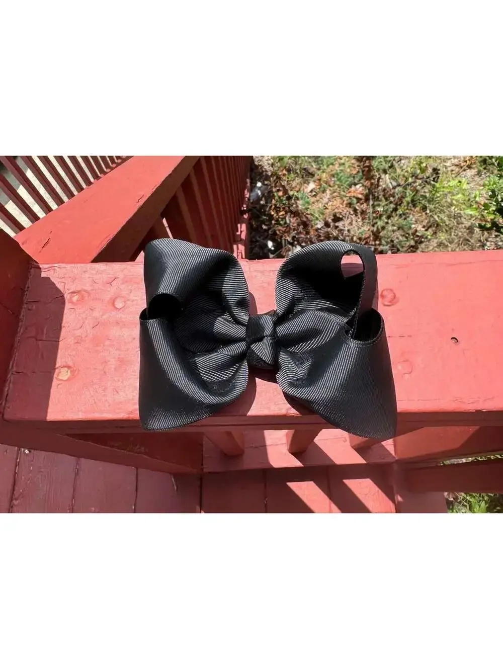 4 Inch Black Boutique Hair Bow Accessory | Handmade Bow