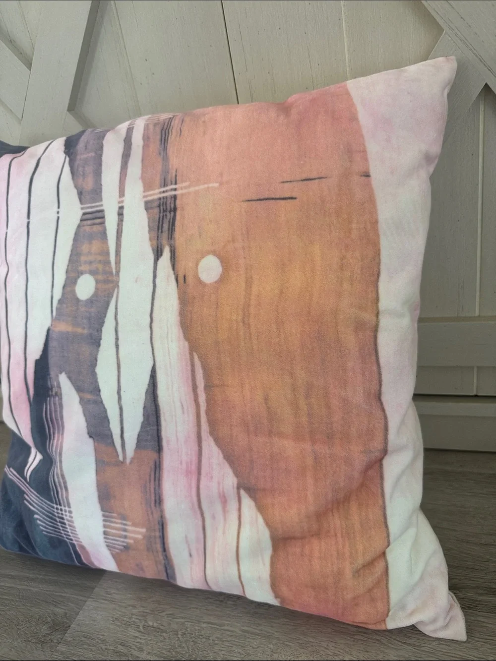 West Elm Watercolor Fragments Brocade Abstract 18x18 Pillow Insert Cotton Linen