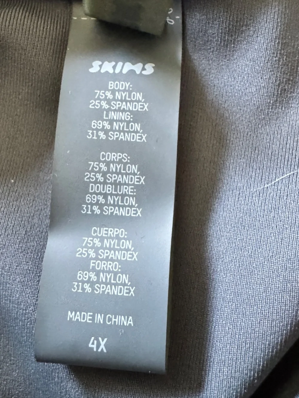 SKIMS Gunmetal Swim Shaping Underwire One Piece Swimsuit, Size 4X NWOT