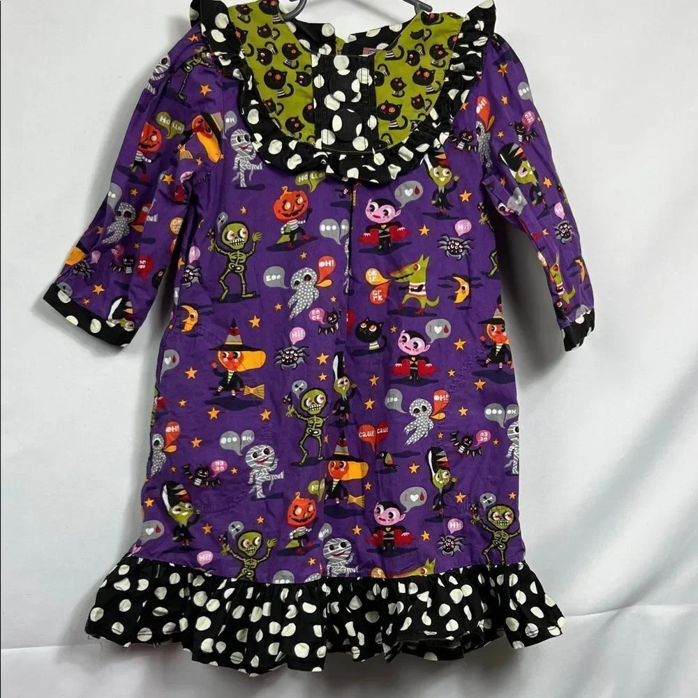 Jelly the Pug Monster Bash Jessica dress Halloween purple and black size 6