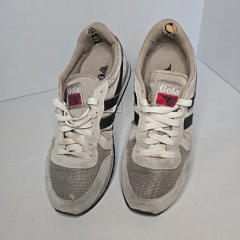 Gola Daytona CMA592 Mens Size 8 Sneakers Grey Black Red Suede Mesh Textile Shoes