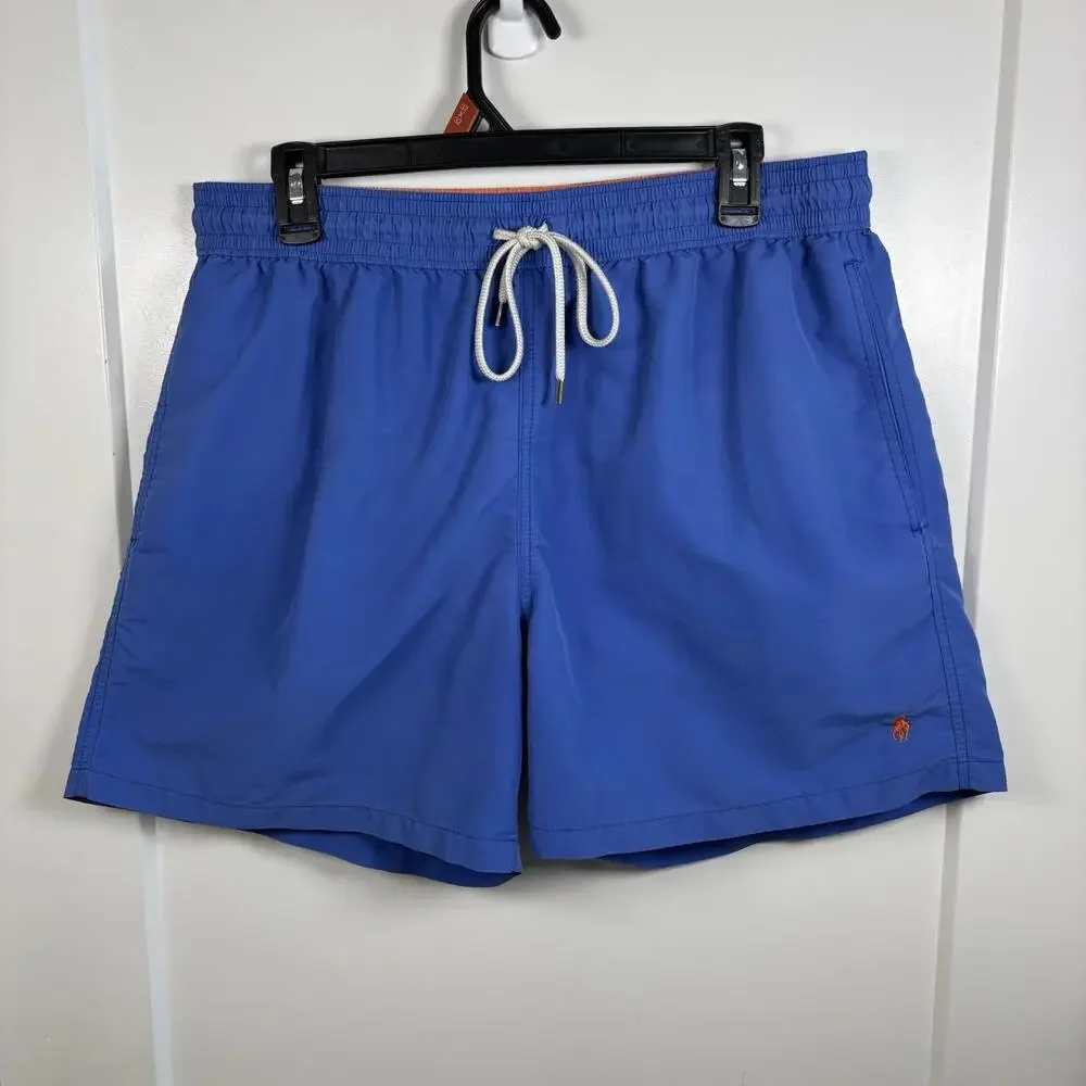 Polo Sport Ralph Lauren Mesh Lined Drawstring Swim Trunks Shorts Cobalt Blue XL