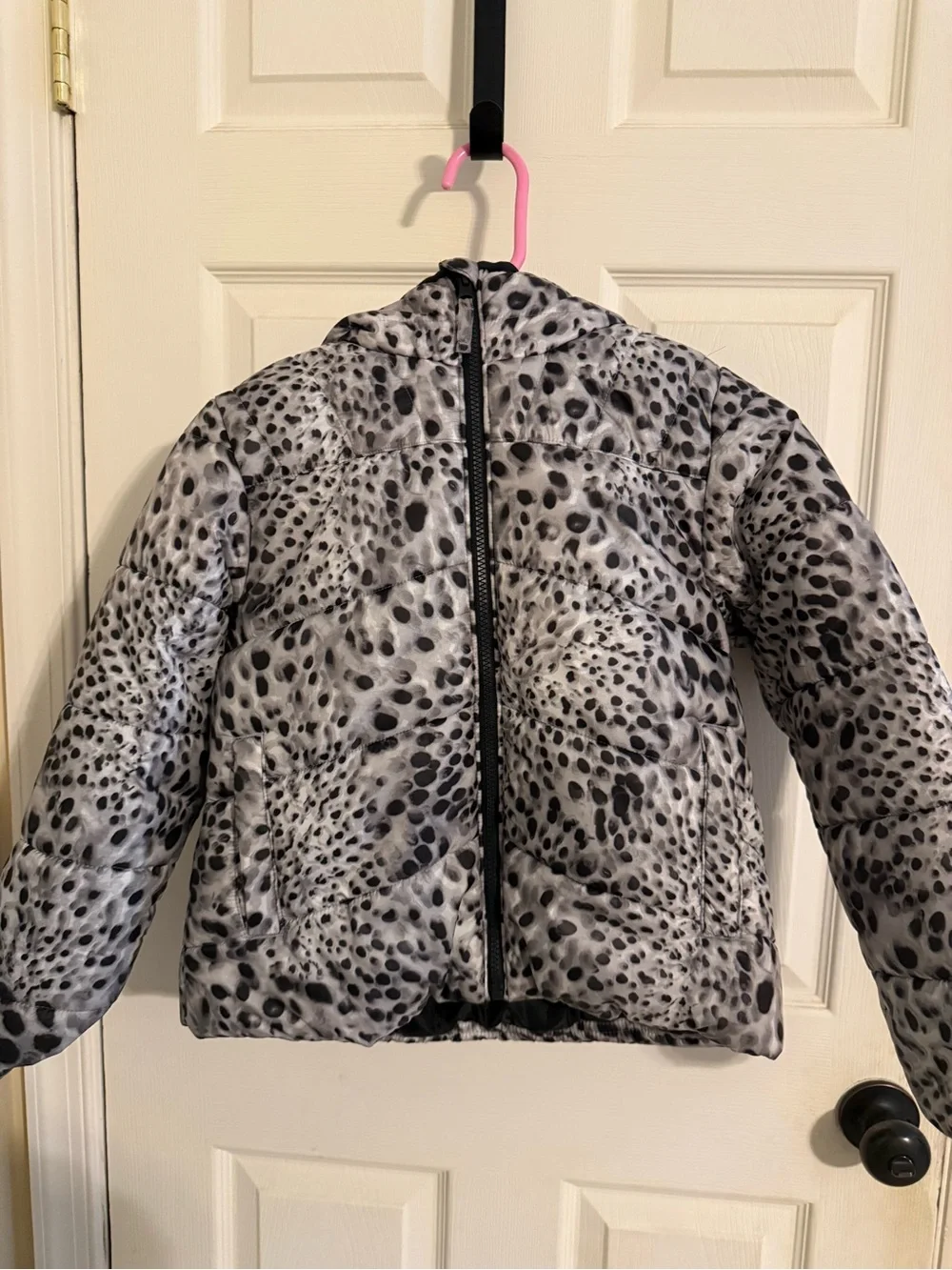 DSG Black & White Leopard Print Puffer Jacket