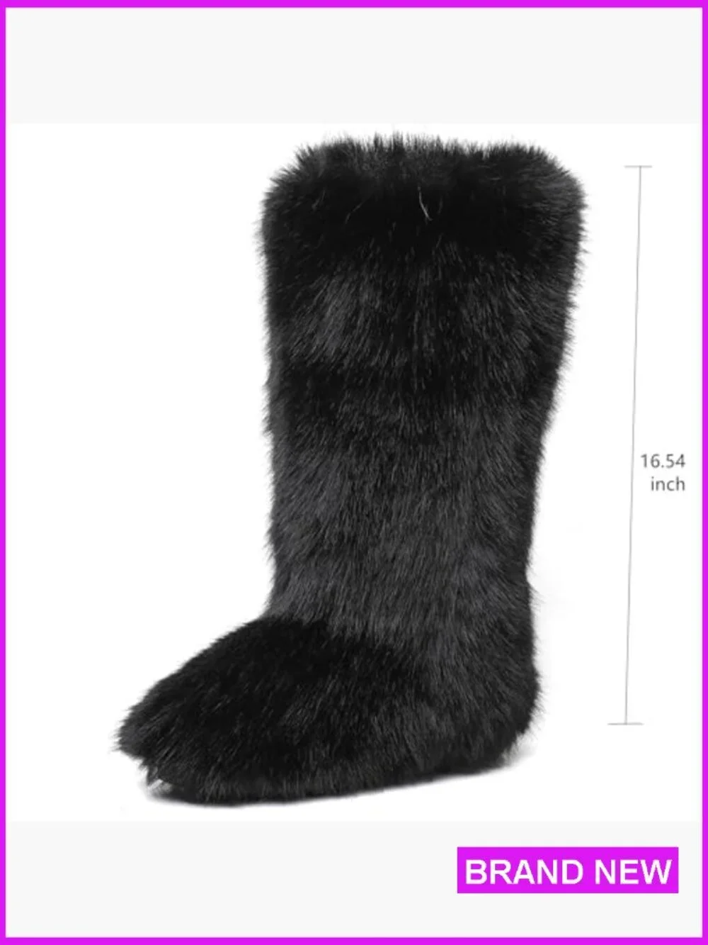 Knee High Faux Fur Snow Boots Y2K Fluffy Winter Boots Slip On Warm Cozy