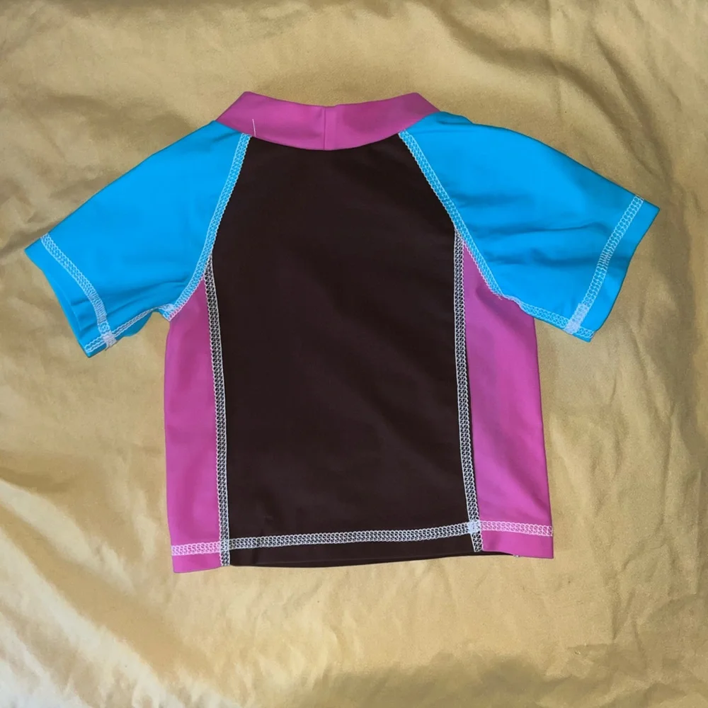 Lot of 2 Flap Happy Kids UV 50 Rash Guard short Sleeve Swim Top Tees Size 18M