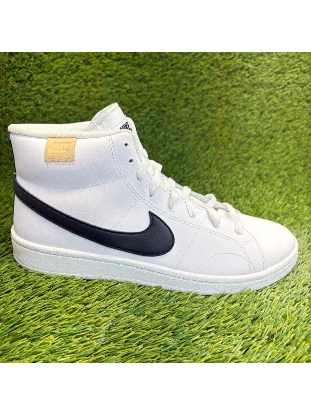 Nike Court Royale 2 Mid Mens Size 10 White Black Gold Athletic Shoes Sneakers