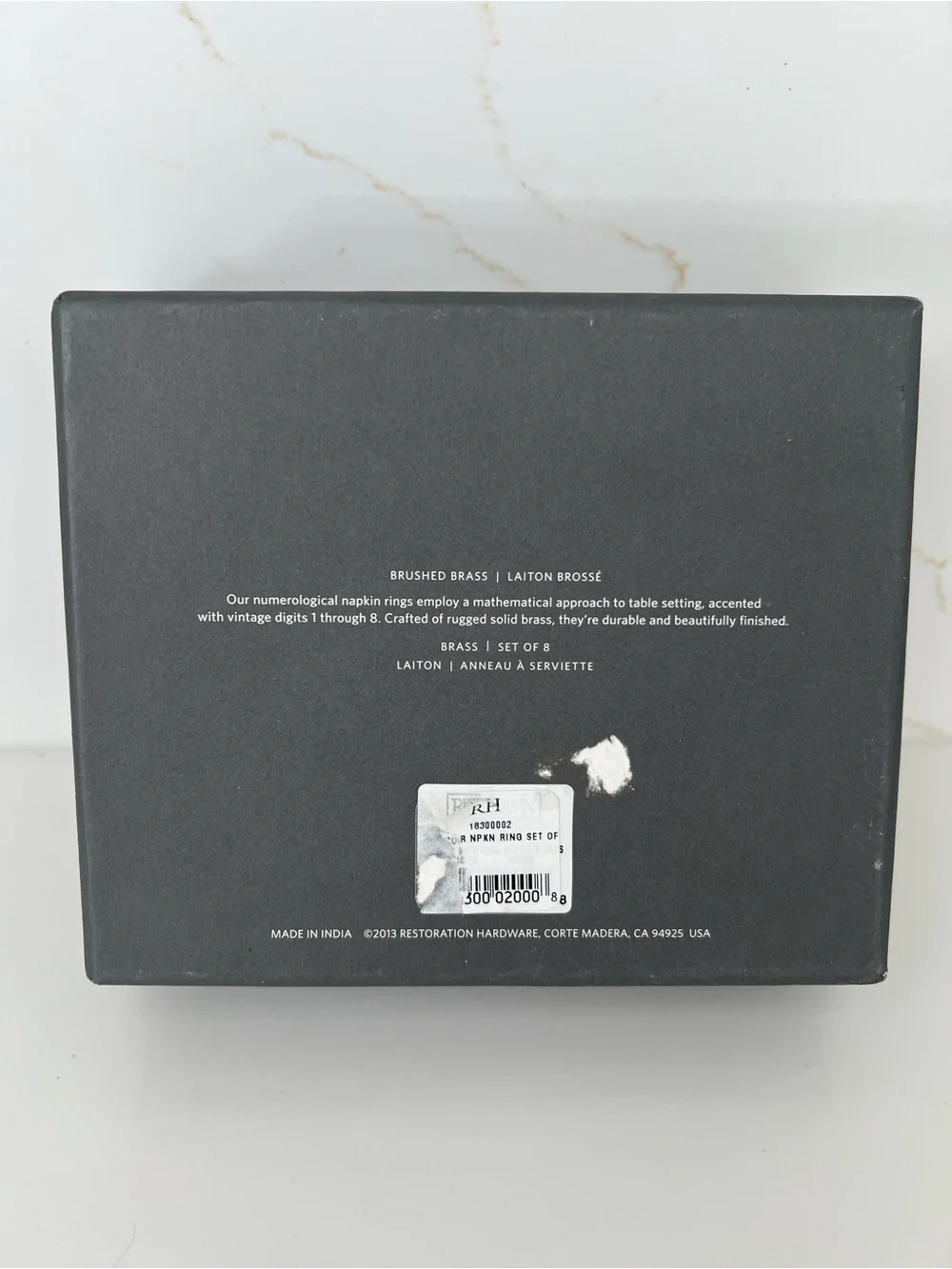 NIB Restoration Hardware Vintage Number Napkin Ring Collection (Set of 8)