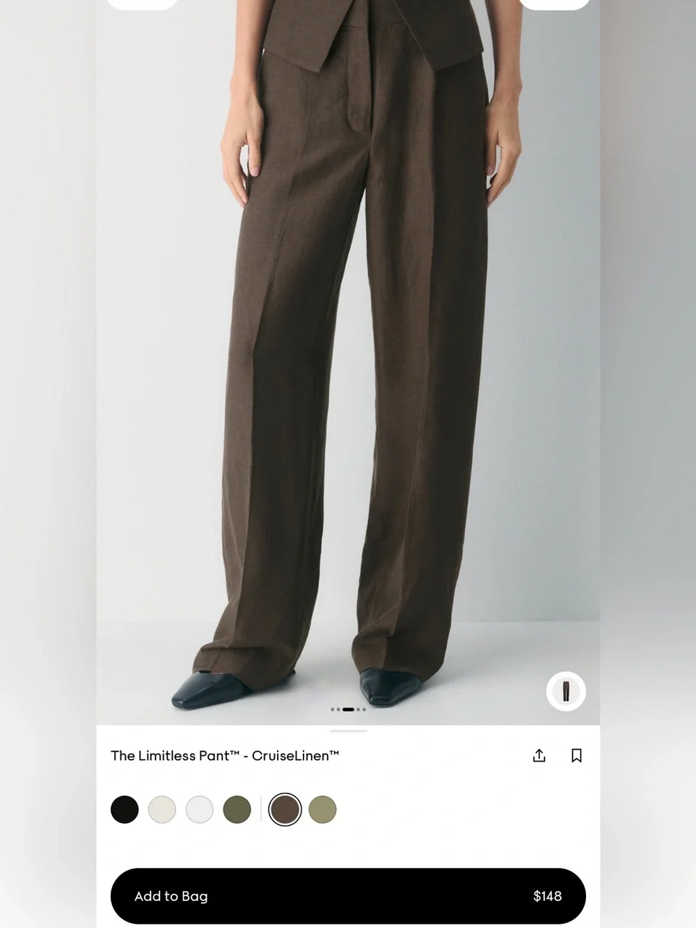 Aritzia Brown Linen Set: Vest and Limitless Dark Brown Trousers