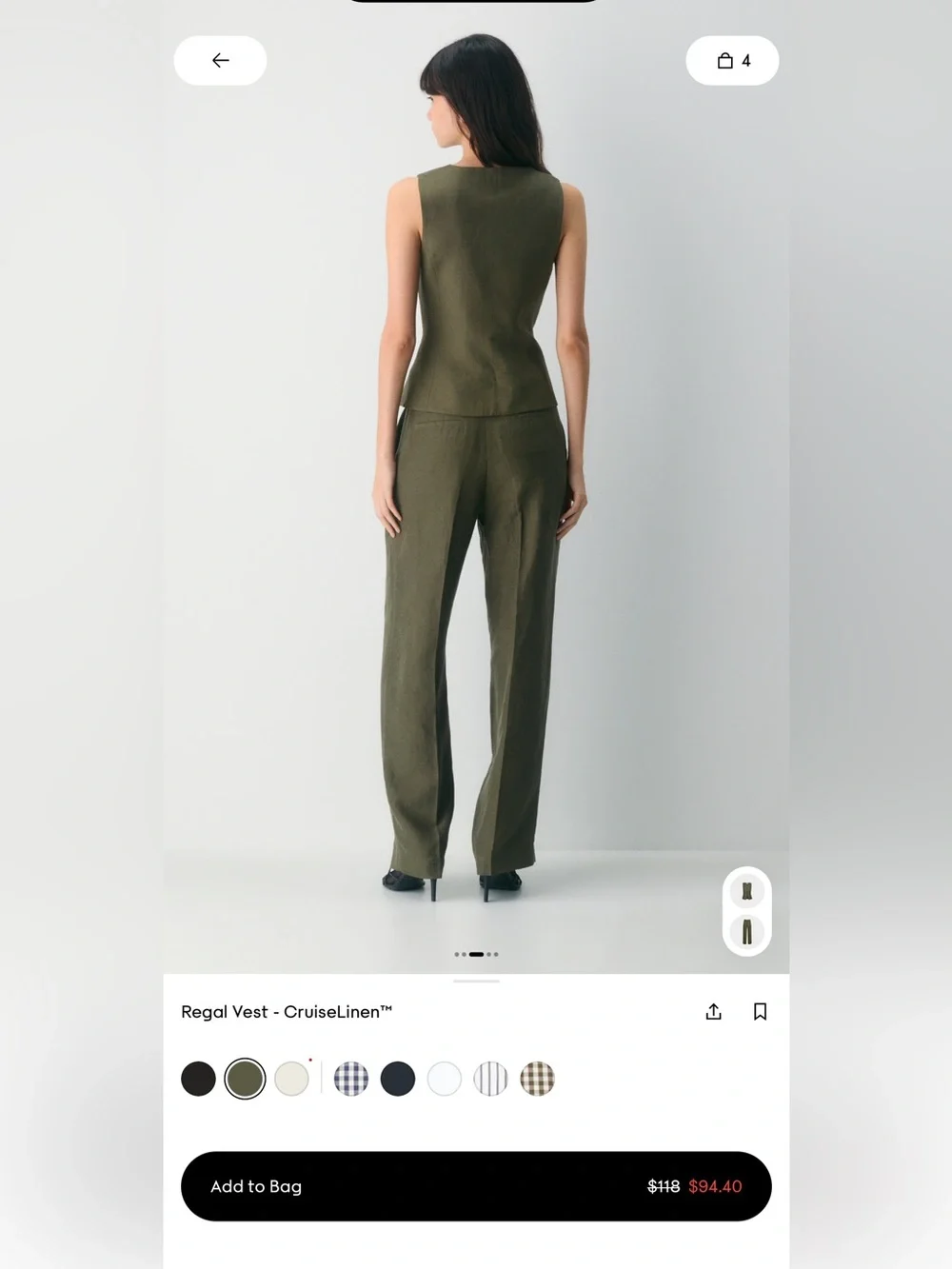 Aritzia Brown Linen Set: Vest and Limitless Dark Brown Trousers