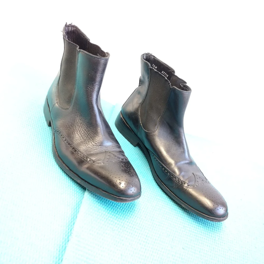 Banana Republic Leather Boots Chelsea Black Size 7.5