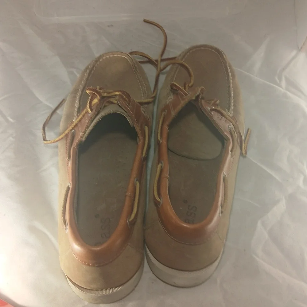 Bass Seafarer 1517-230‎ Mens Leather Boat Shoes Size 9.5M