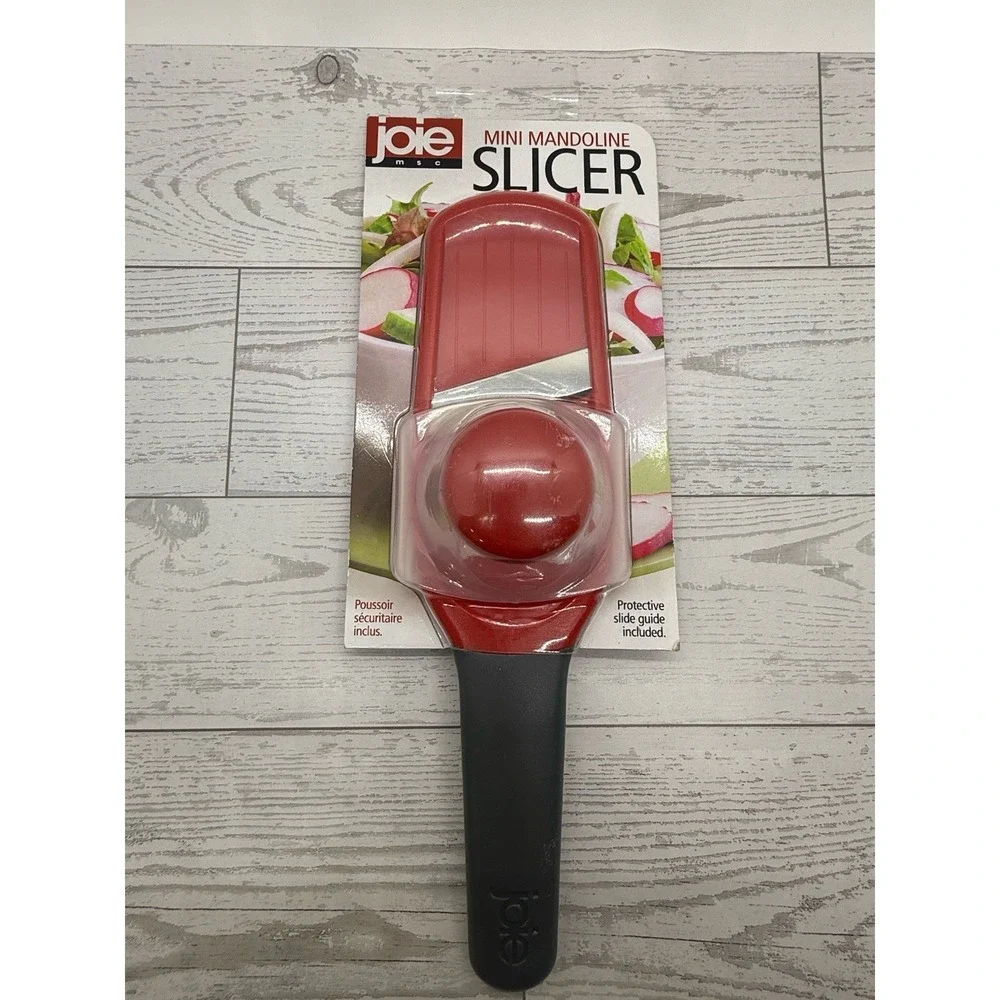 Joie MSC Mini Mandoline Slicer with Protective Slide Guide‎ Red