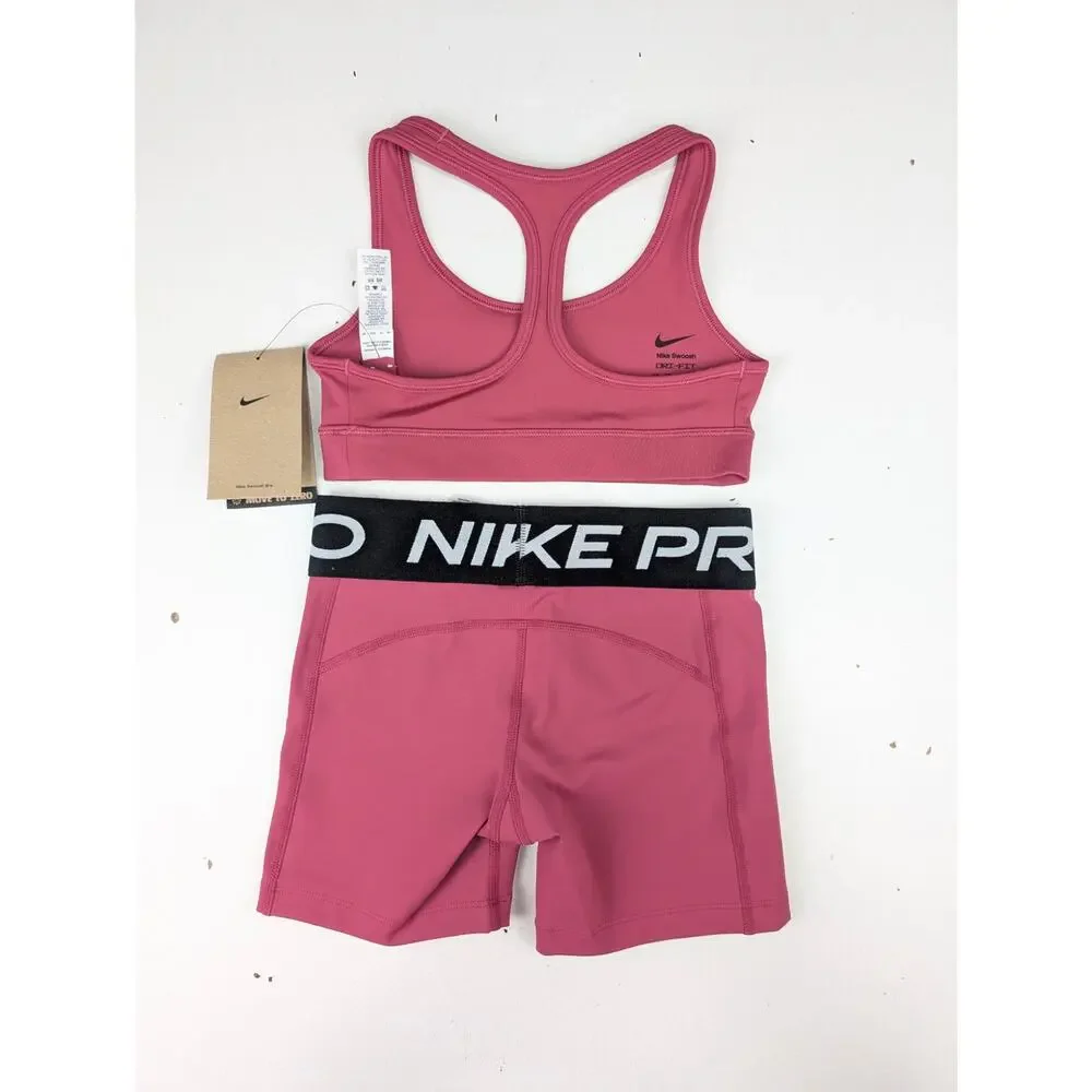 Nike Girl's XS Pro Dri-Fit Swoosh Sports Bra & 3