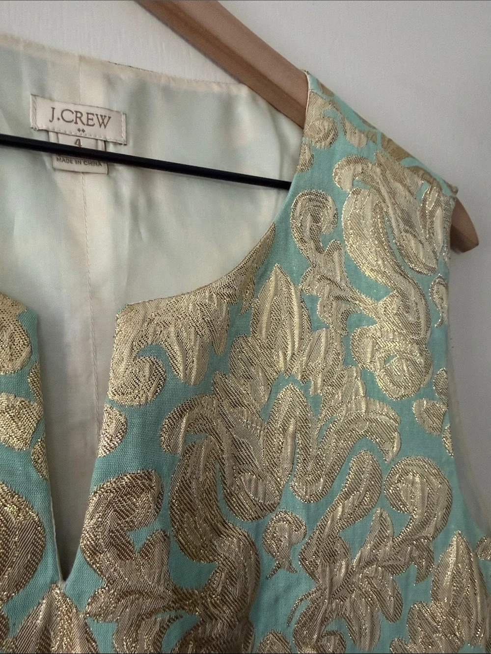 J. Crew sleeveless brocade