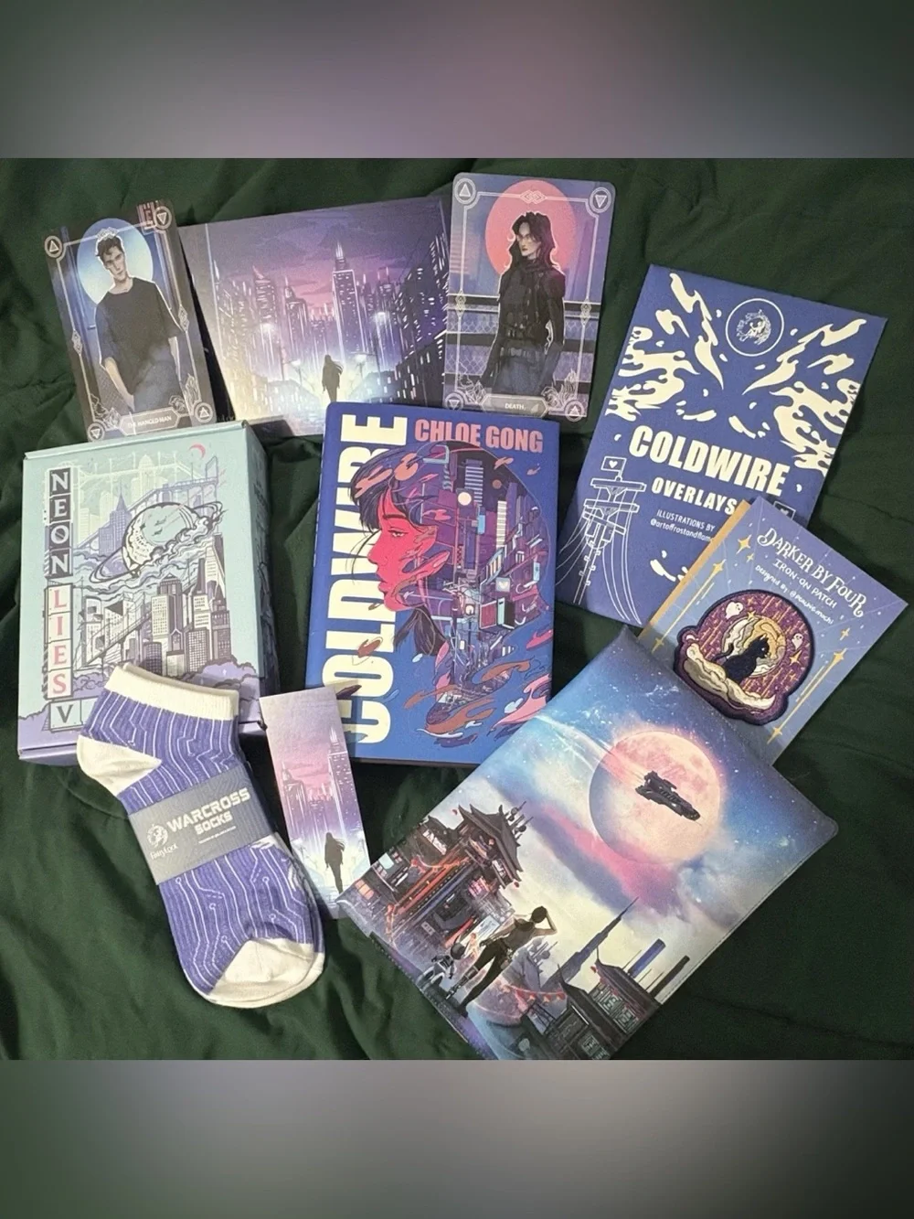 Fairyloot YA December 2025 Coldwire by Chloe Gong Book Vase Overlays Socks Tarot