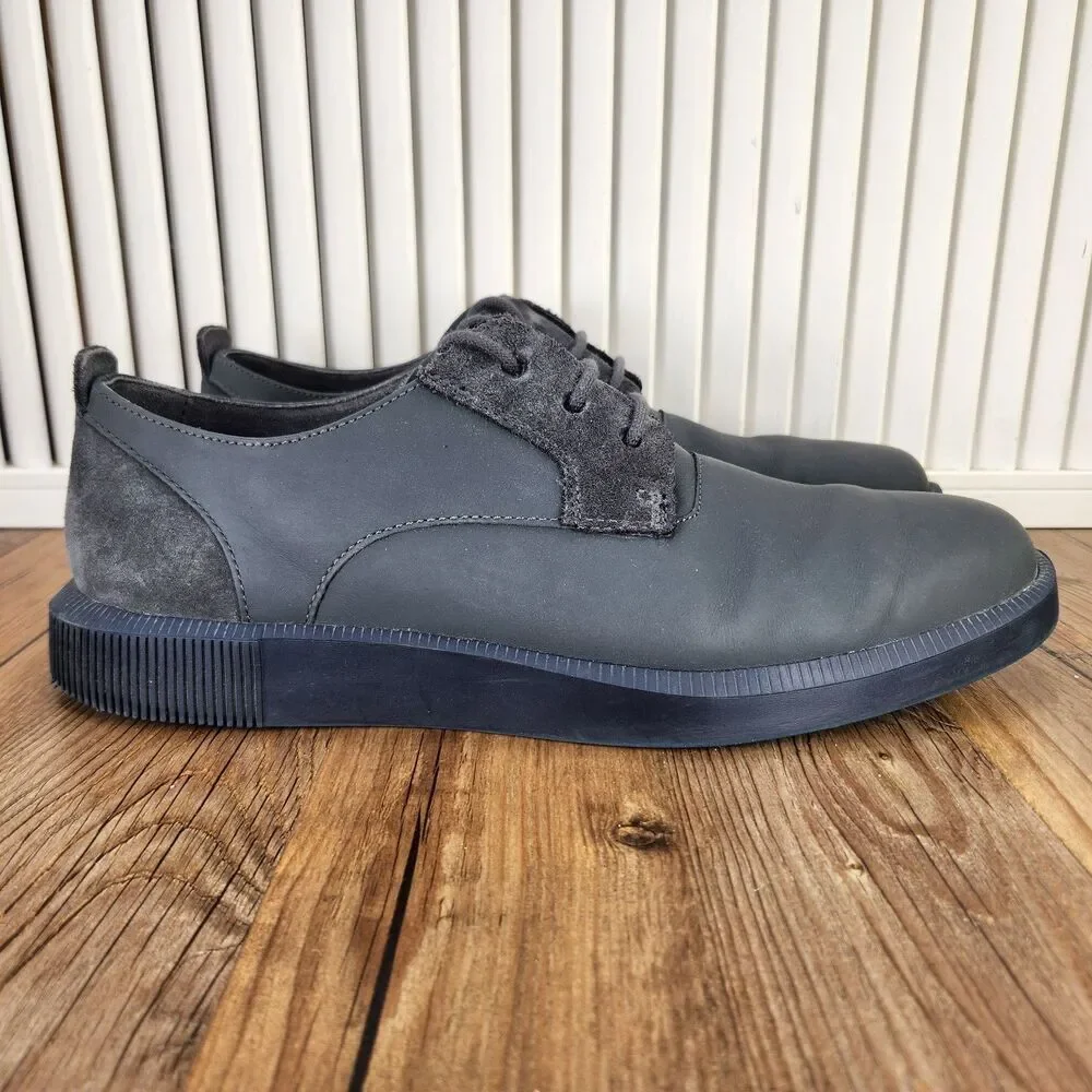 Camper Bill Derby Shoes Mens Sz 10.5 EU 44 Dark Gray Leather Oxford Casual Dress
