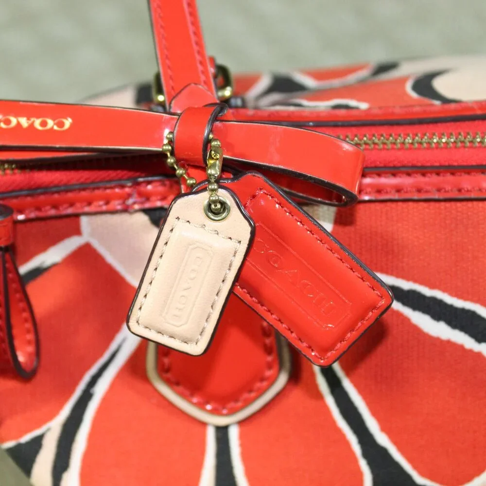 Coach canvas red