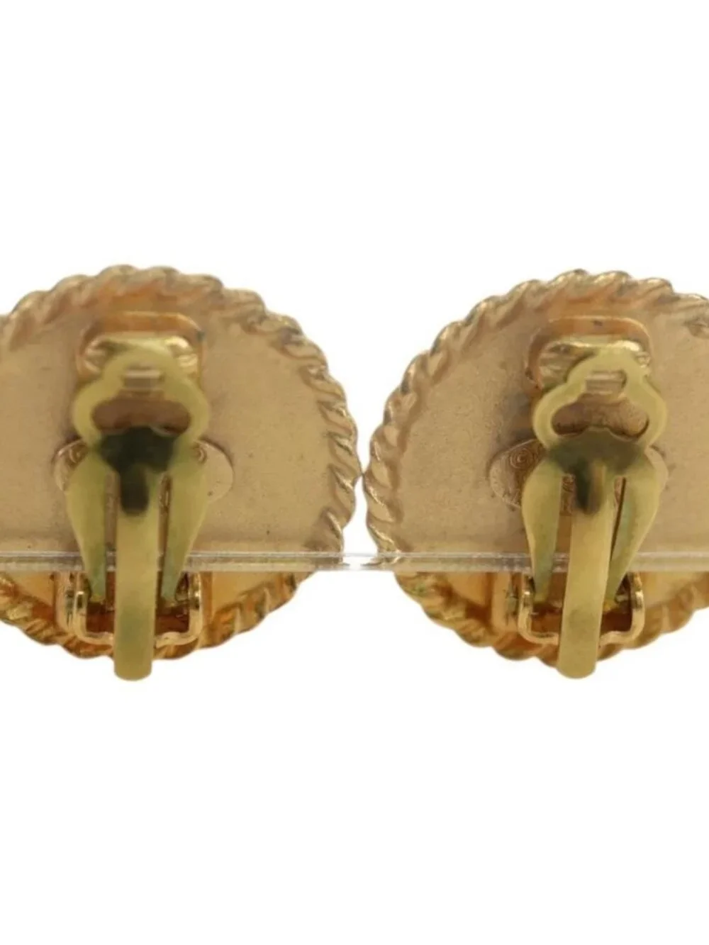 CHANEL COCO Mark Earring metal Gold CC Auth am11179M