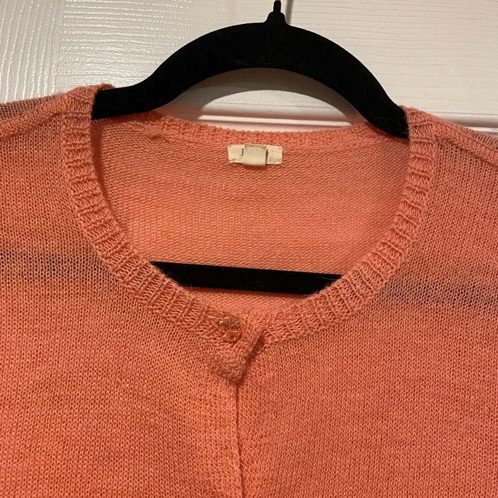 J. Crew button sheer sleeve