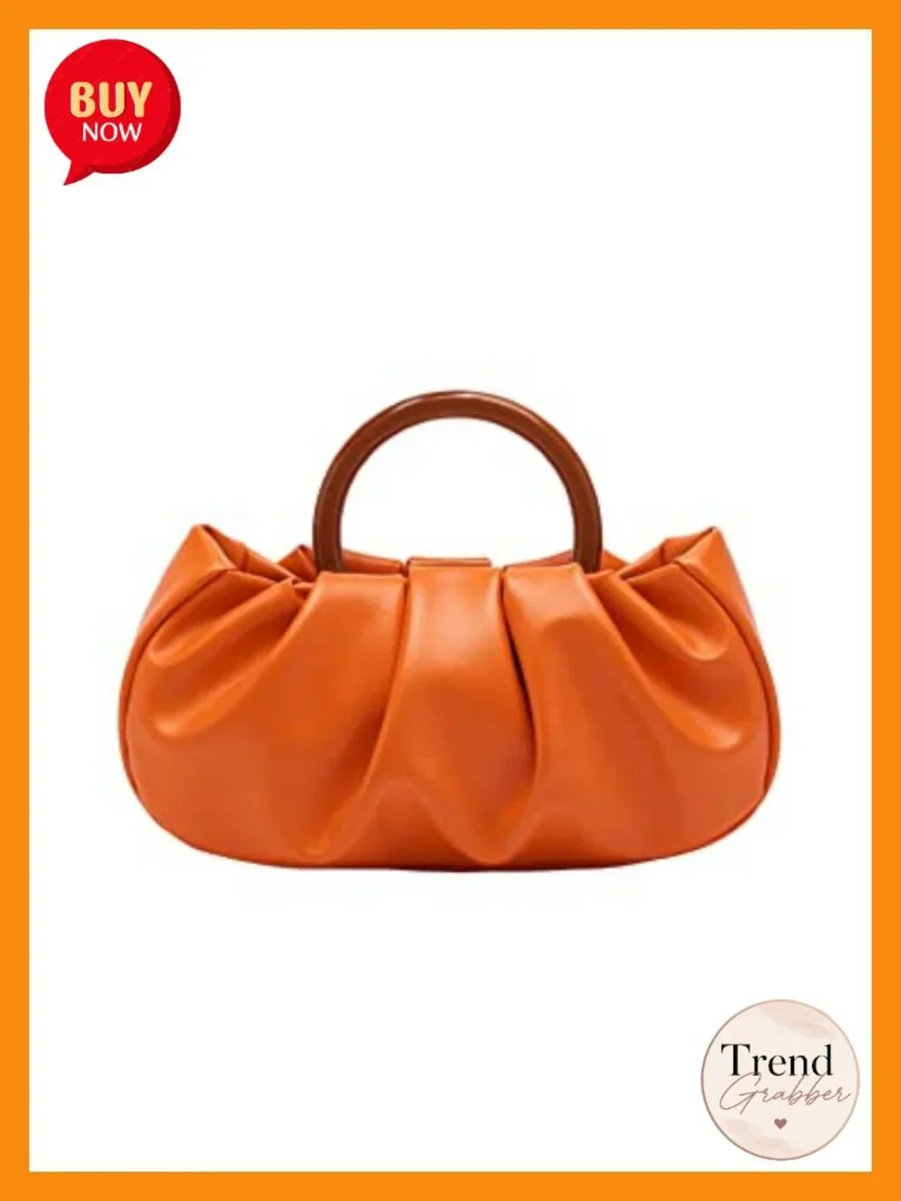 Faux Leather Ruched Mini Clutch Purse Pouch Bag