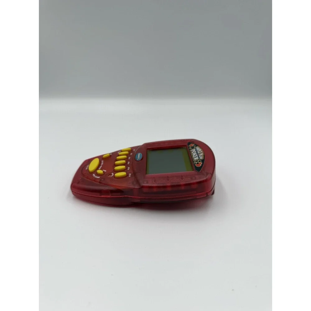 Radica Triple Play Poker Handheld Electronic Game Translucent Red Vintage 2000