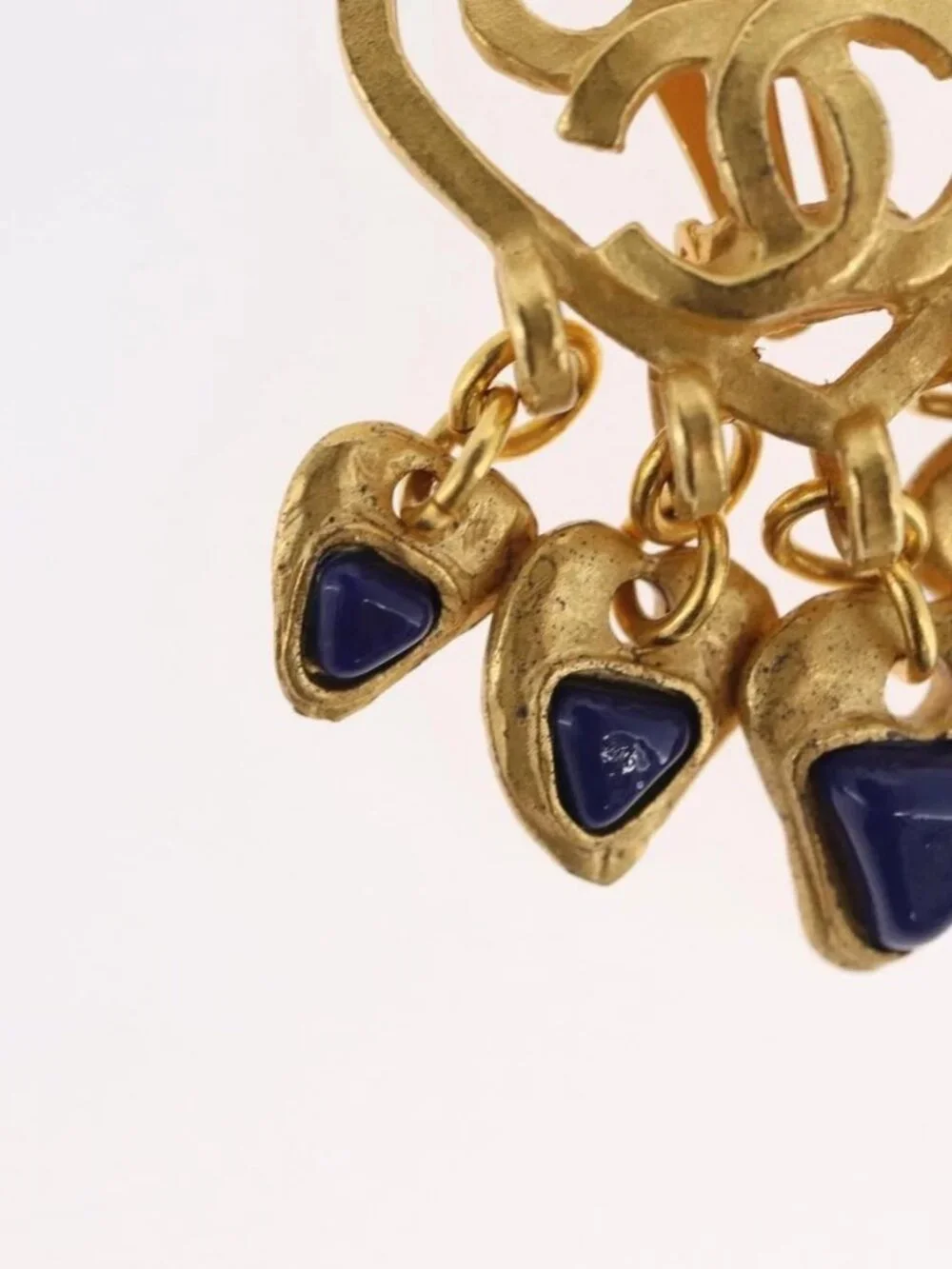 CHANEL Heart COCO Mark Earring metal Gold Tone CC Auth 168046V