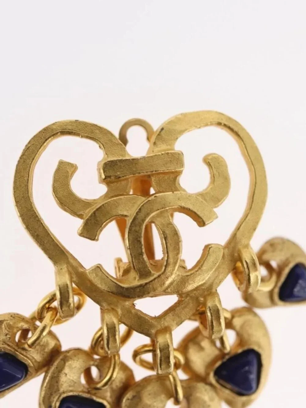 CHANEL Heart COCO Mark Earring metal Gold Tone CC Auth 168046V