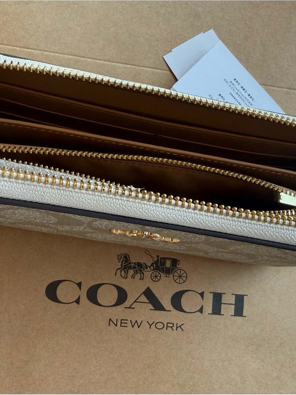 Coach long zip