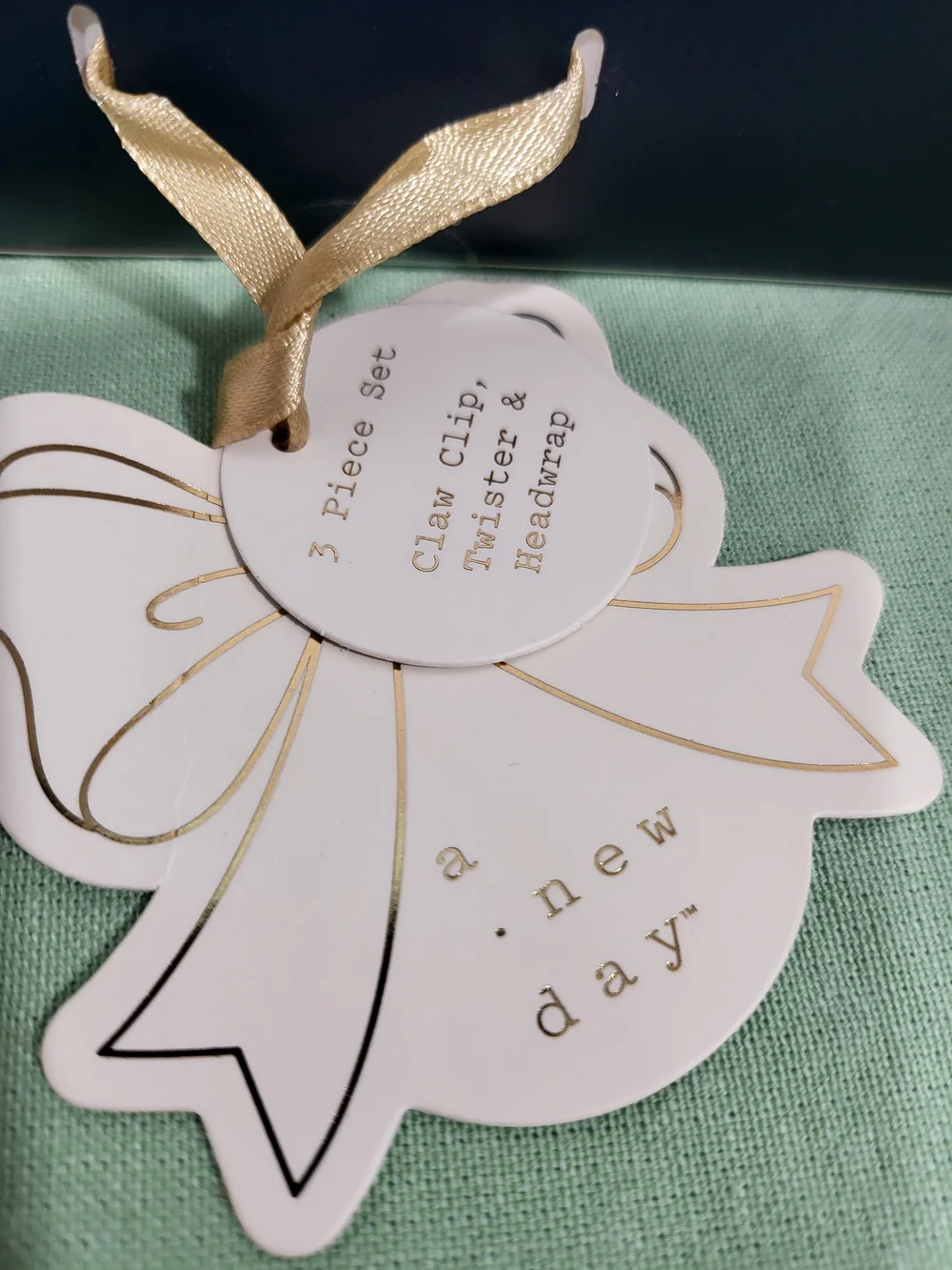 a new day cream and brown hair clip set