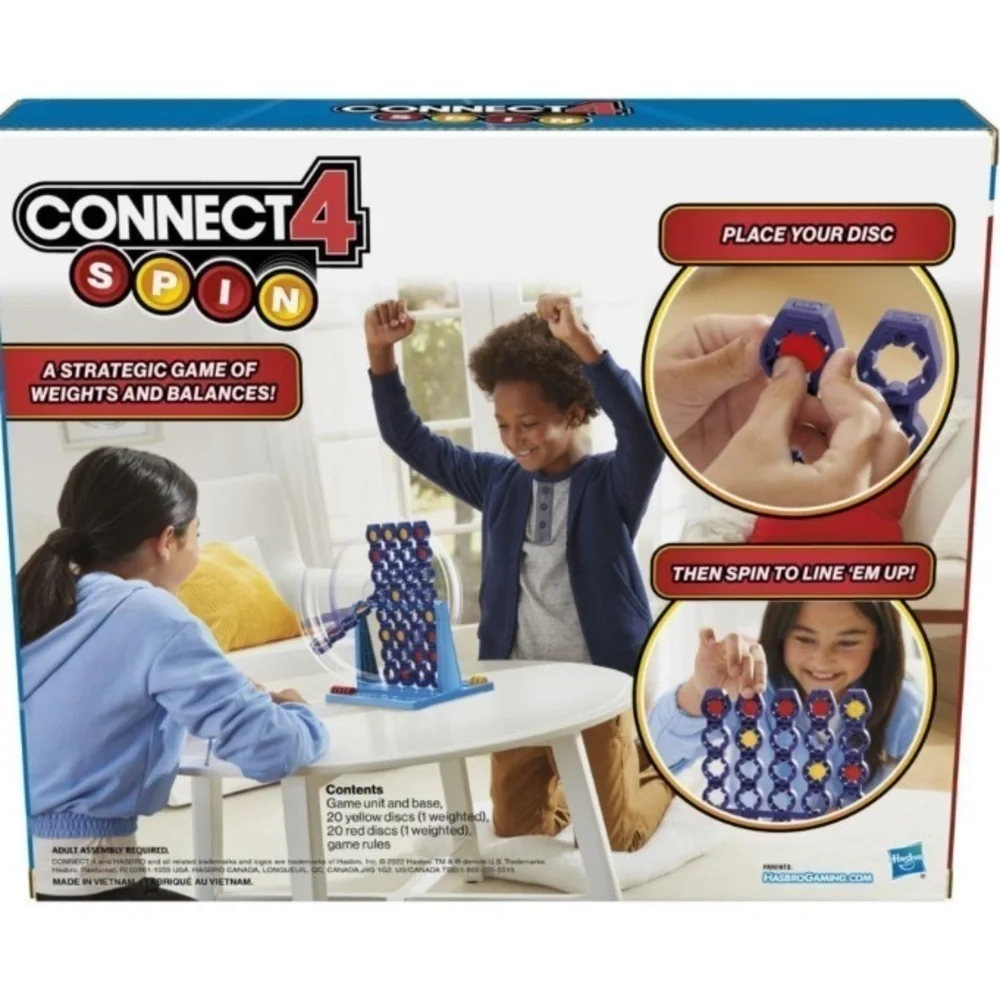 Hasbro Connect 4 Spin Game, Features Spinning Connect 4 Grid, Game for 2 Player