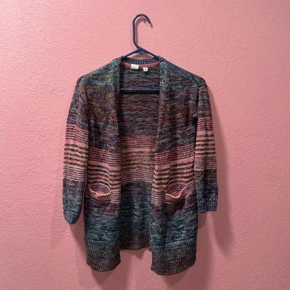 GAP (KIDS) Multicolored 3/4 Sleeve Cardigan Size M (8)