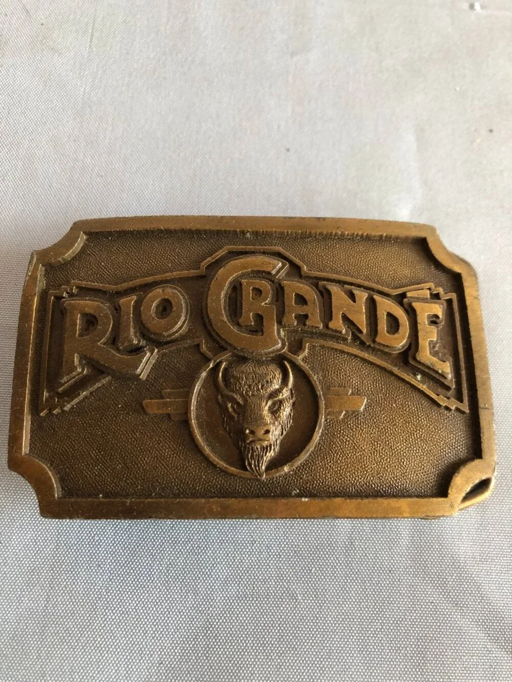 Humphreys Leather Goods RIO GRANDE Brass Tone Belt Buckle #F33