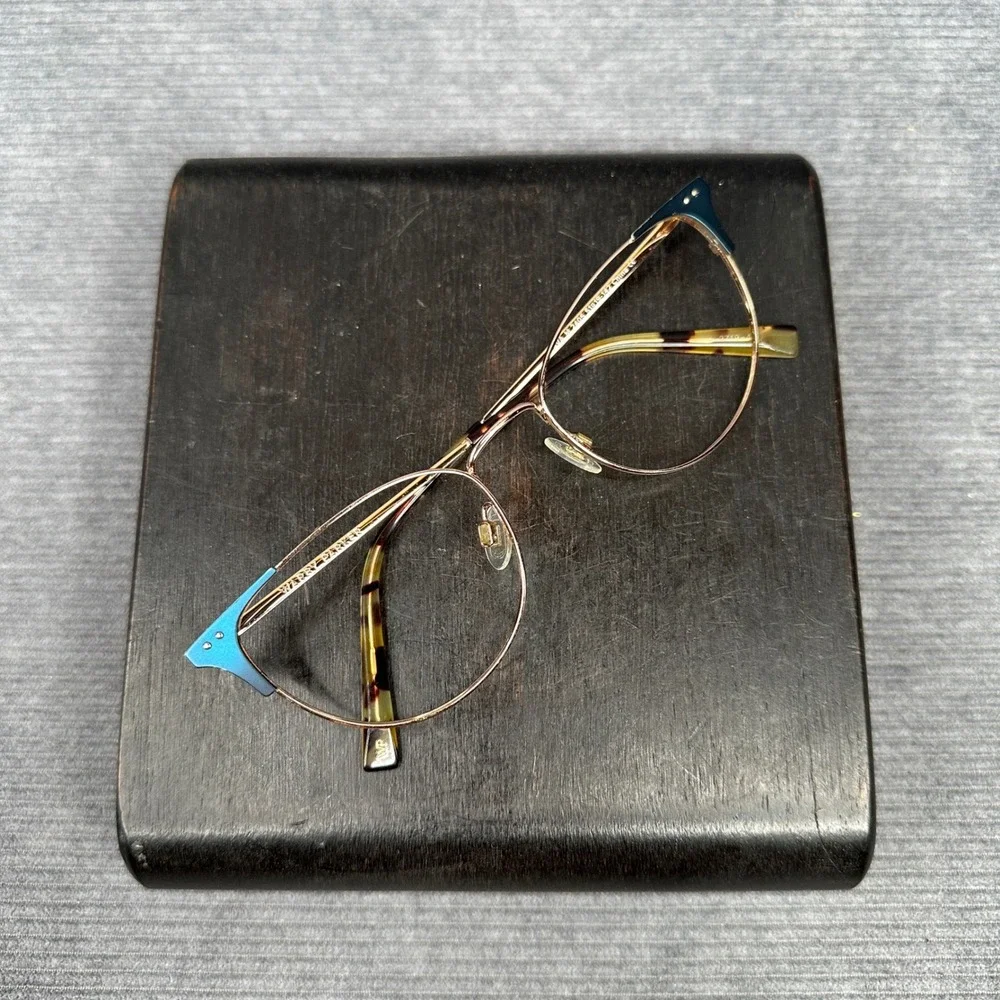 Warby Parker Ava M 2405 Rose Gold Black Cat Eye Y2K Eyeglasses 51-19-142