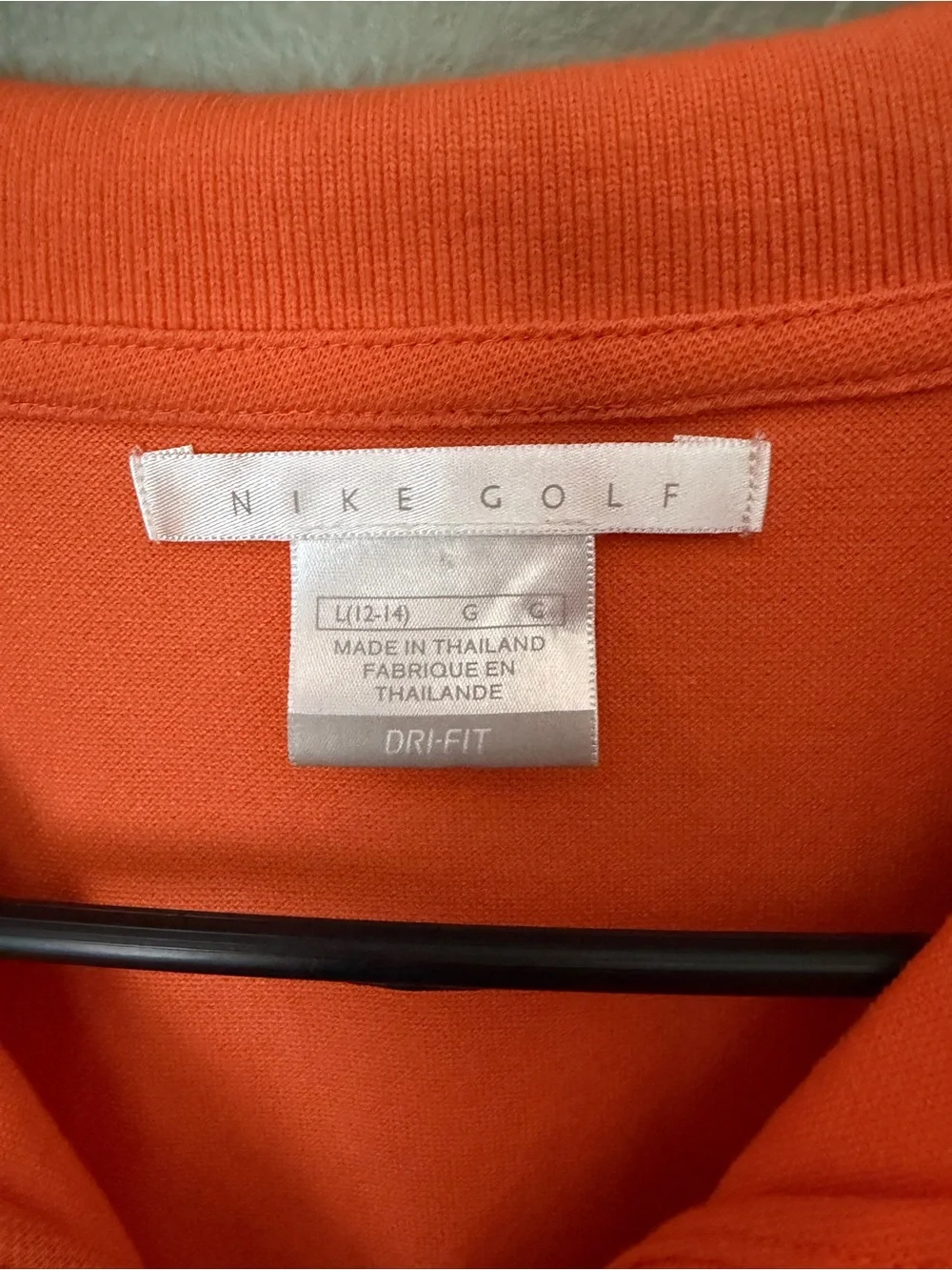 Nike Golf Dri-Fit Orange Polo Shirt Yogos Embroidered Logo Size Women's Large