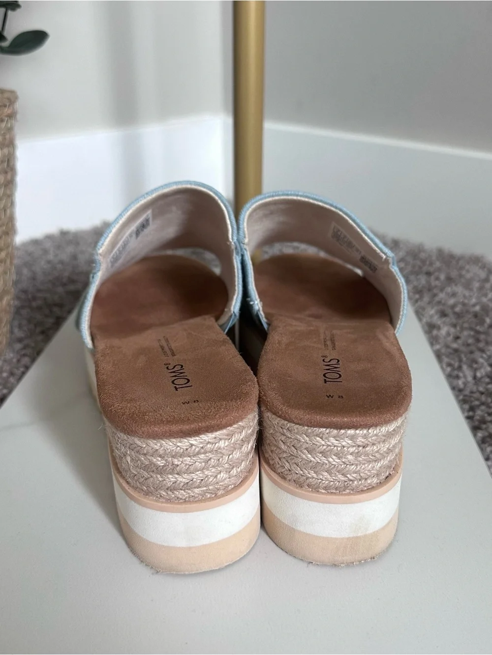 Toms Light Blue Denim Wedges