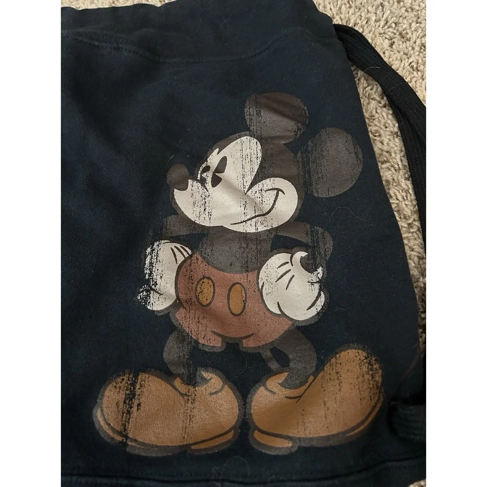 Vintage DISNEYLAND Disney Mickey Mouse Drawstring Backpack Bag Hoodie Cinch Sack