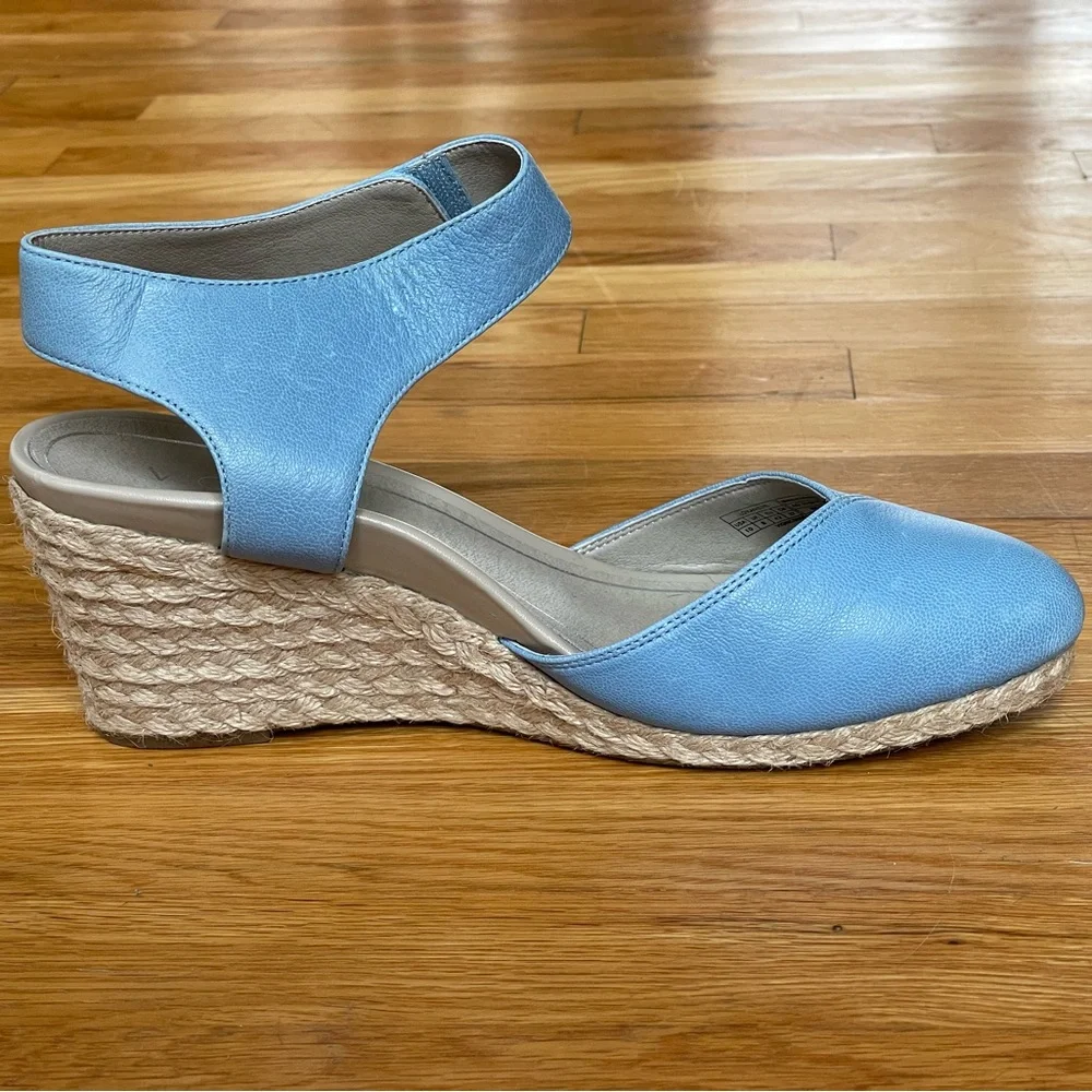 Vionic Blue Espadrille Wedge Sandals