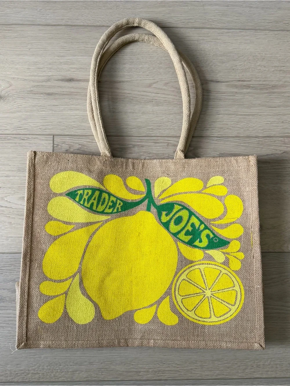 Trader Joe’s Citrus Jute Tote Bag – Lemon/Lime Limited Edition