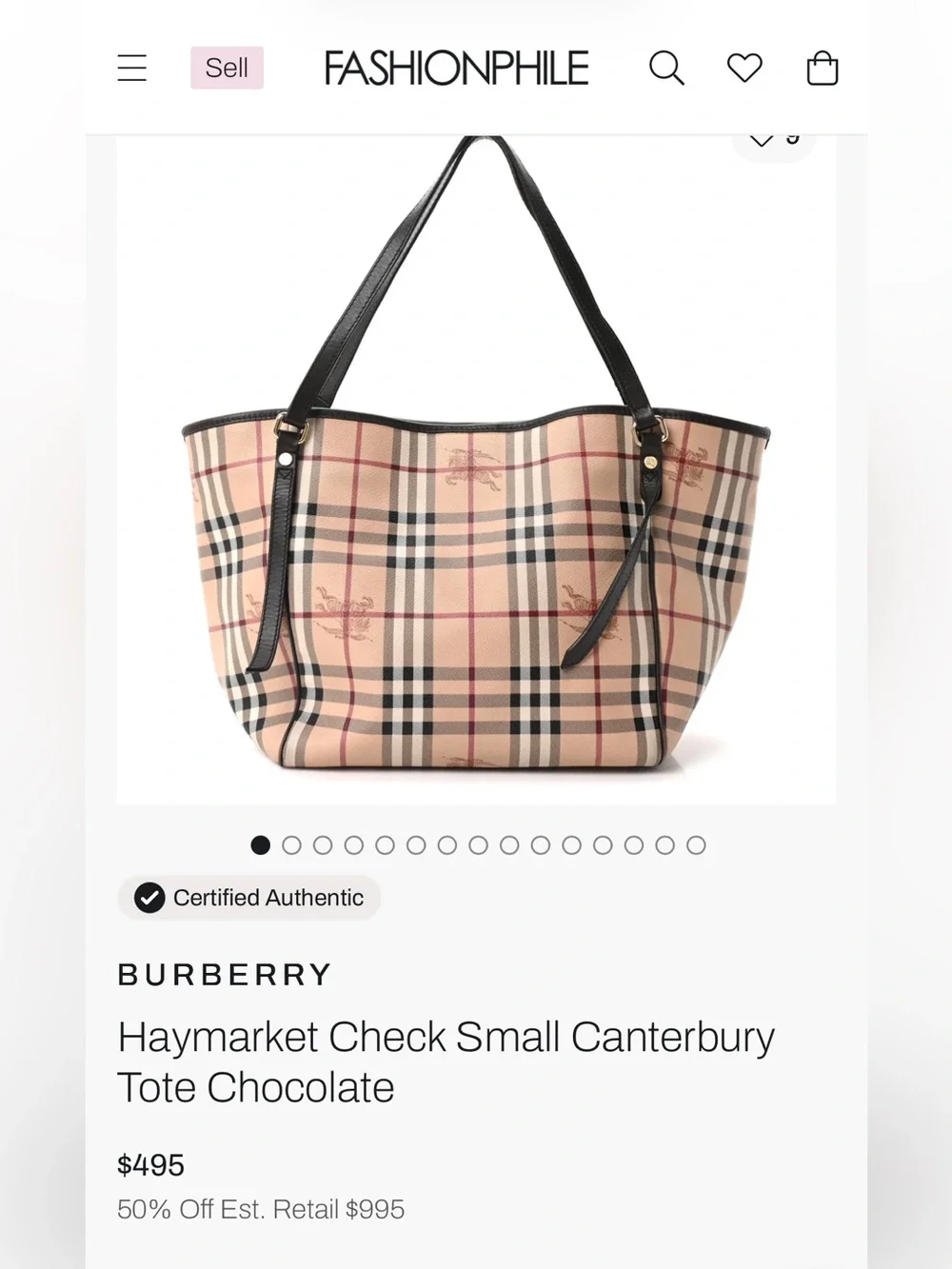 Burberry Haymarket check small Canterbury tote- hot pink- excellent condition