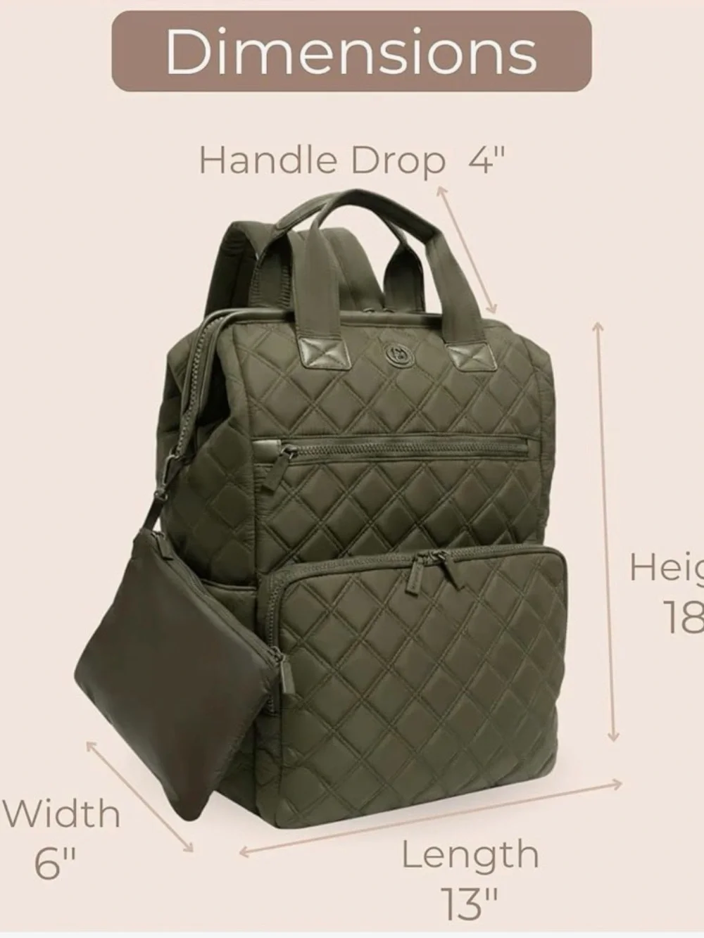 Quilted Olive Green Backpack Tote – Stylish Men’s Bag