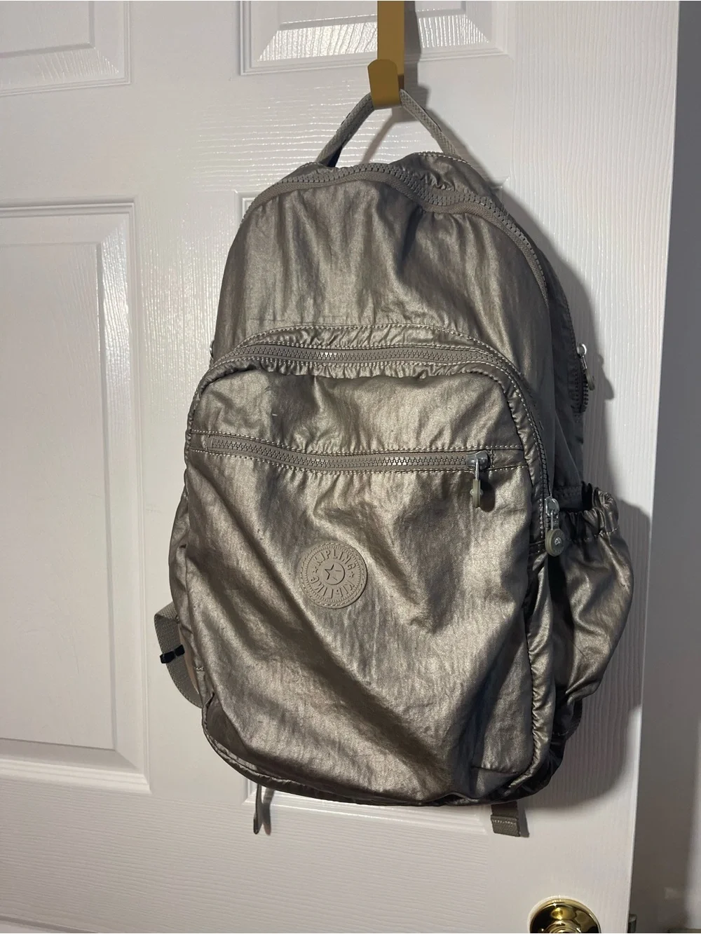 Kipling Metallic Silver Men's Backpack