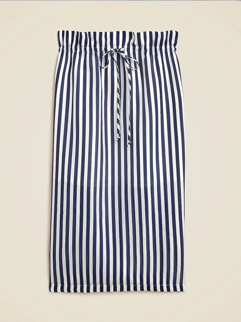 J. Crew Navy and White Striped Midi Skirt