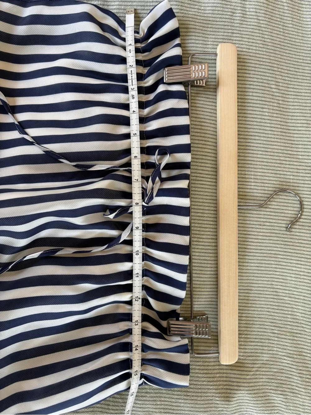 J. Crew Navy and White Striped Midi Skirt