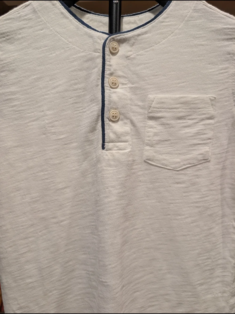 OshKosh B'gosh Boys Cream & Navy Raglan Henley Long Sleeve Shirt 8