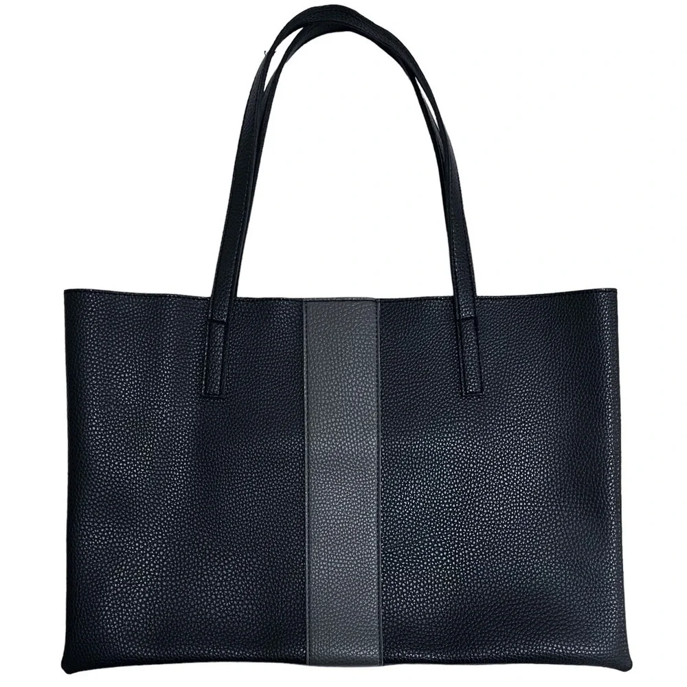 Vince Camuto Black Vegan Leather Purse Luck Tote Shoulder‎ Bag